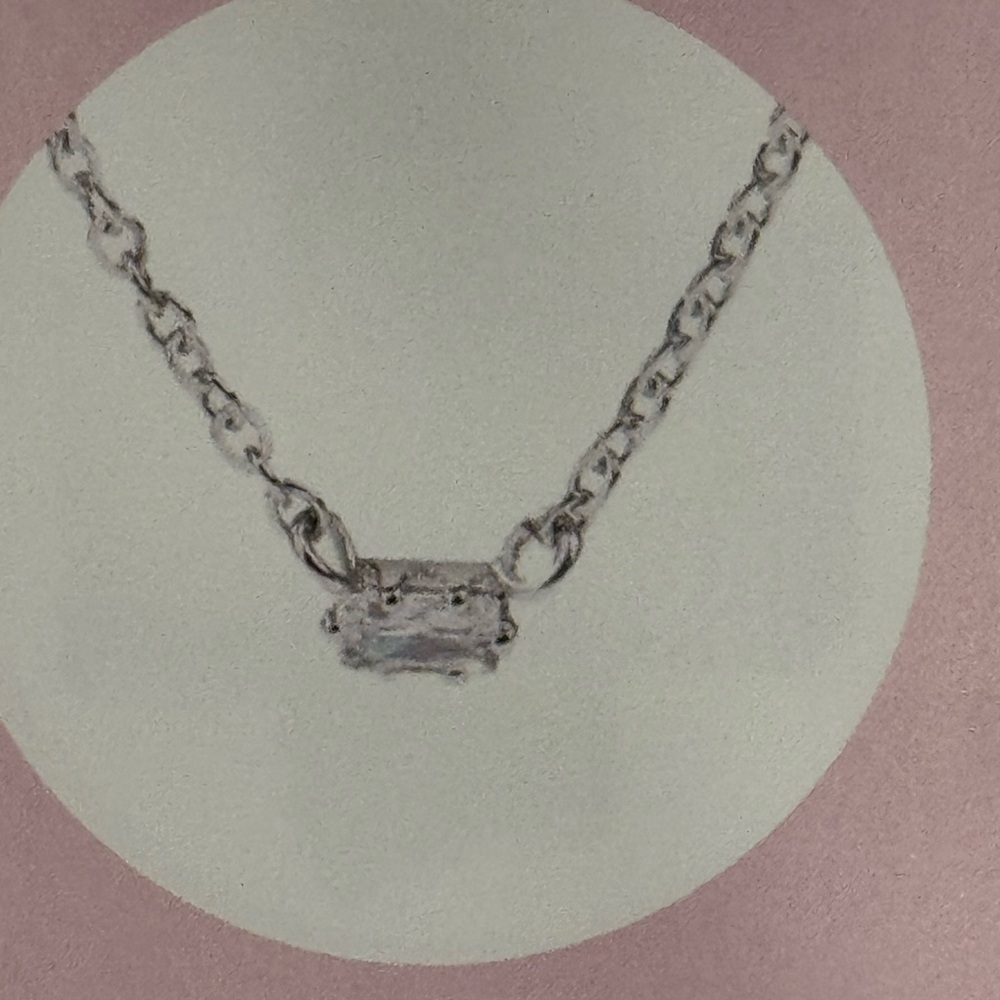 eb and co Silver Baguette Necklace